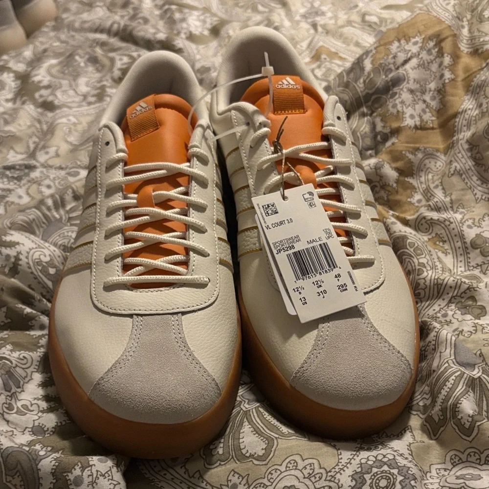 Adidas White and Orange Casual Shoes